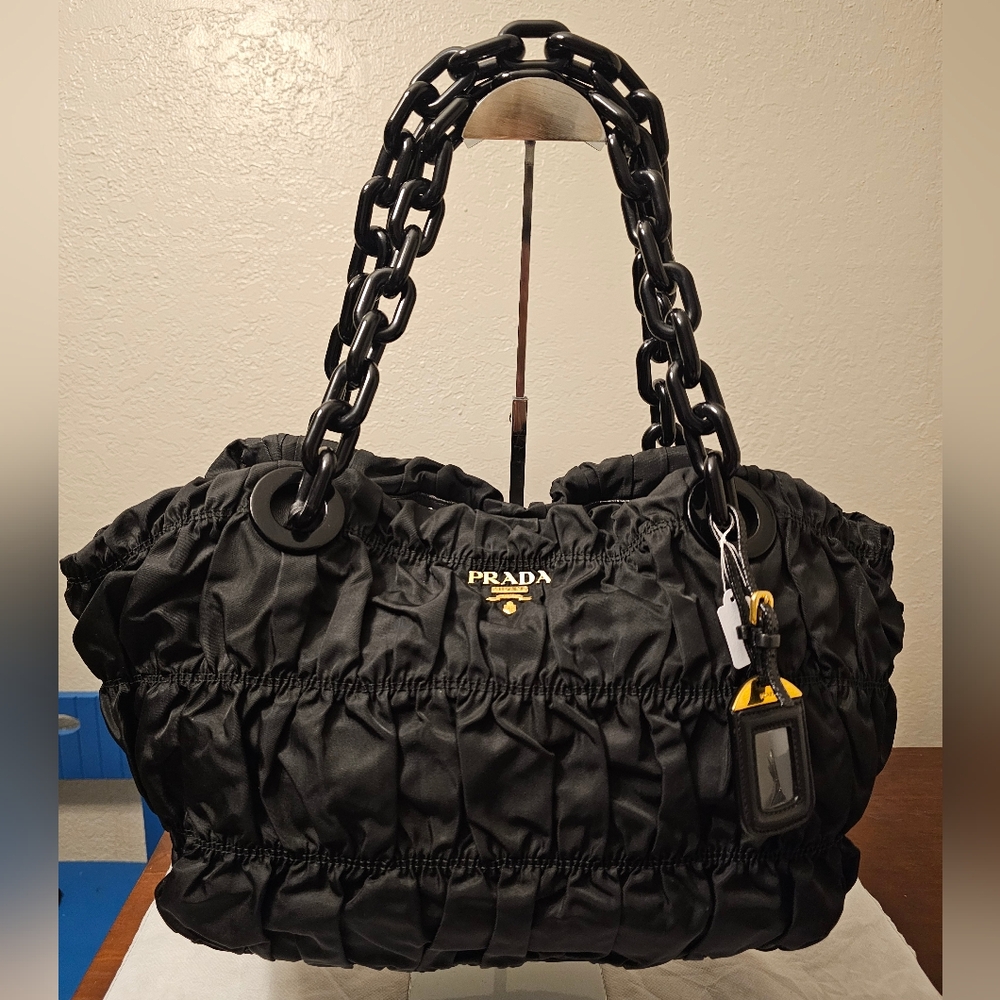 ****SOLD OUT FOR BUNDLE****Prada Black Quilted Shoulder Bag with Chain Strap